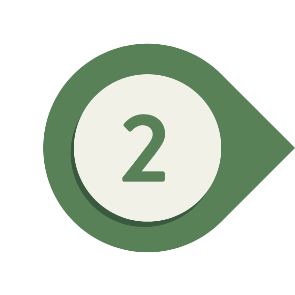 Numbered process step icons showing steps 3, 4, 2, and 1 in green arrow shapes