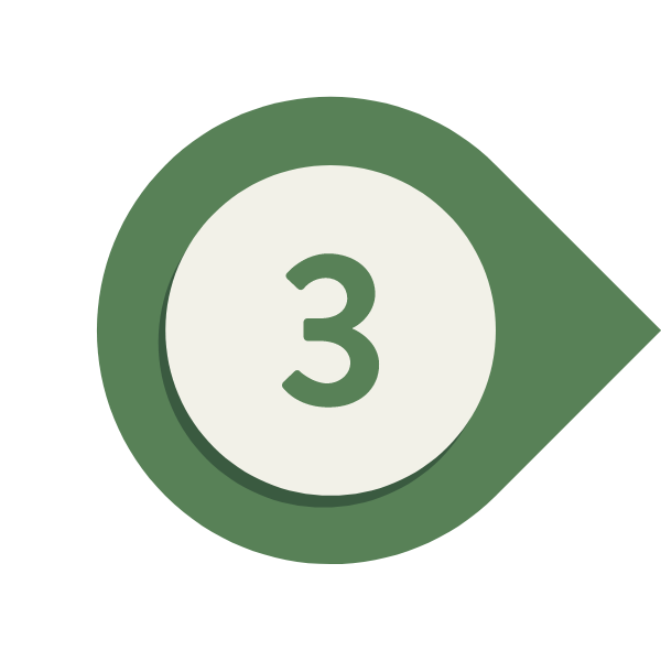 Numbered process step icons showing steps 3, 4, 2, and 1 in green arrow shapes