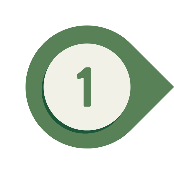 Numbered process step icons showing steps 3, 4, 2, and 1 in green arrow shapes
