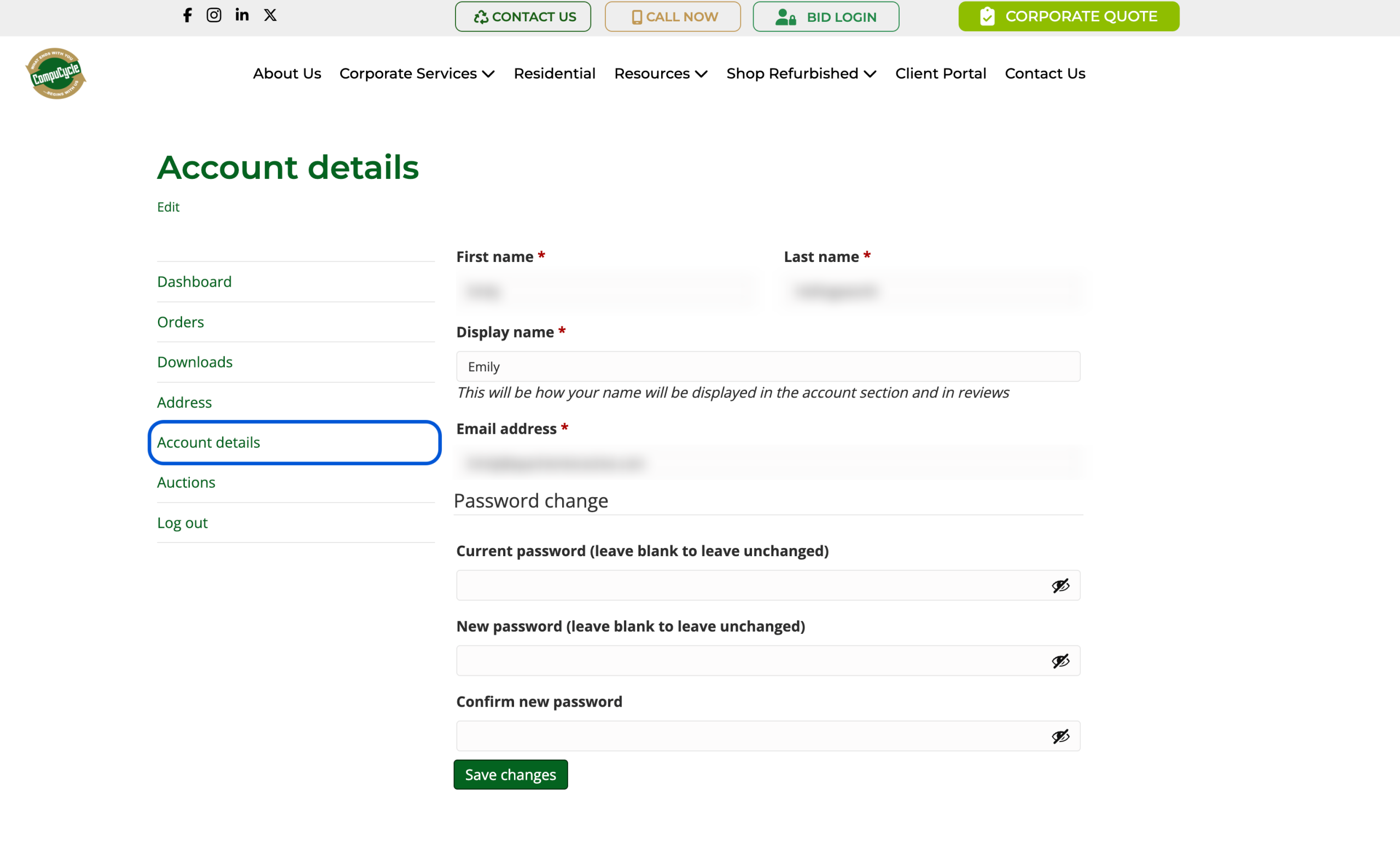 my account details compucycle